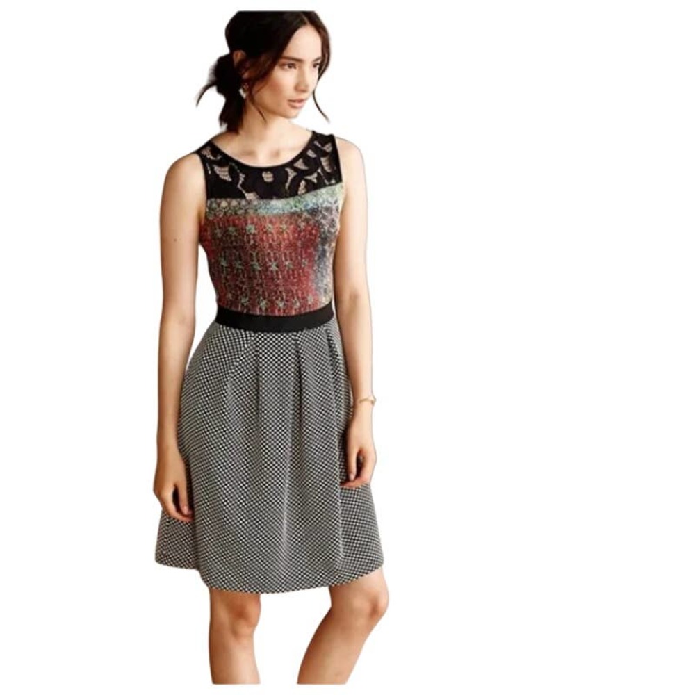 SOLD anthropologie Weston Wear Galina Mixed Print Skater Dress